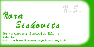 nora siskovits business card